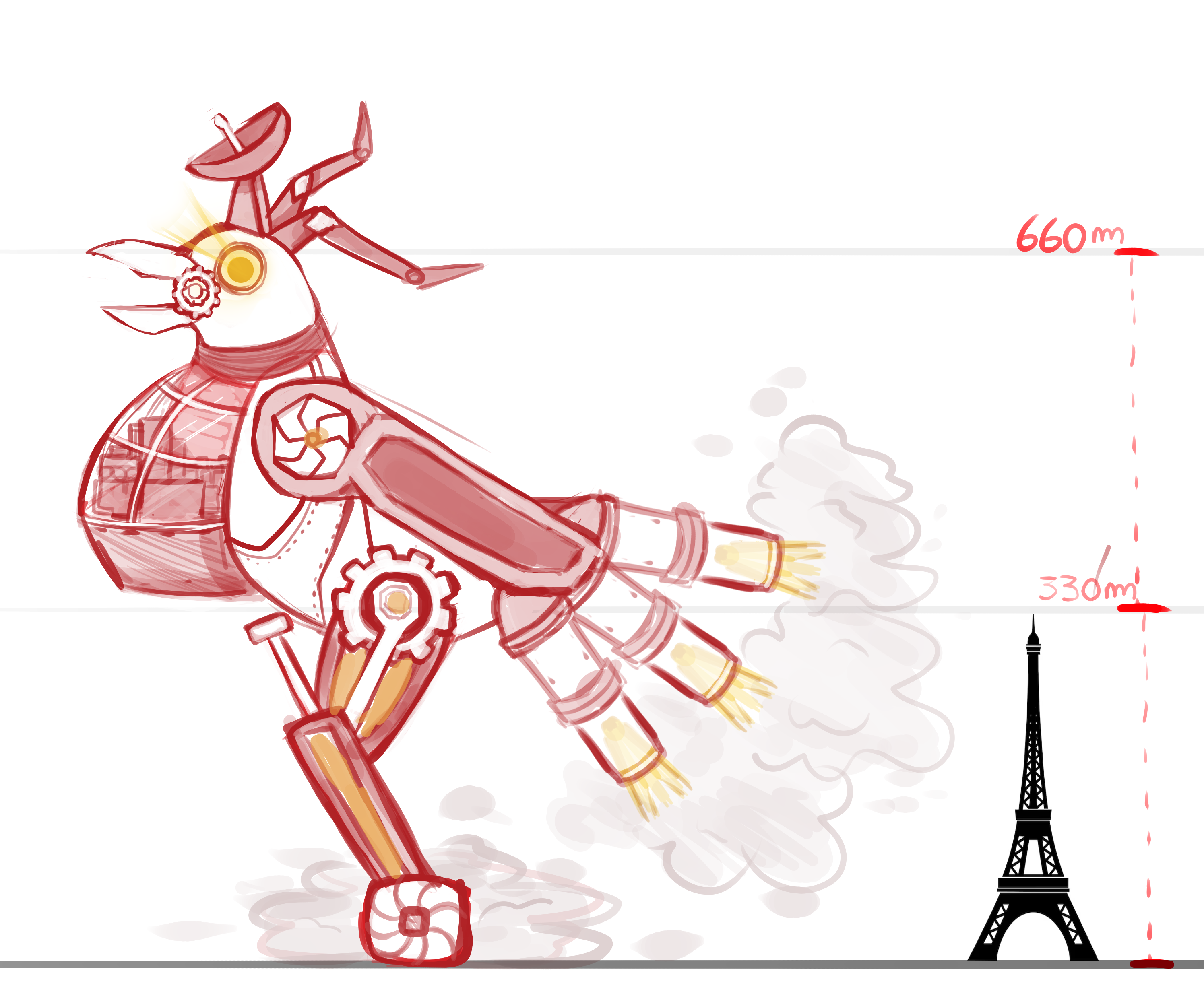 Mech Steampunk Bird for Art class :)